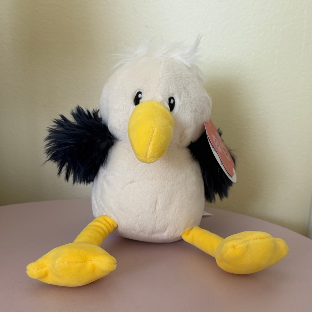 Charming Plush Bird Toy with Yellow and Black Features